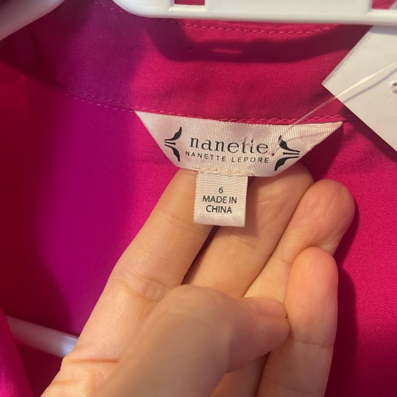 SOLD !!!Nanette Lepore Lace Shirt Collar Dress Pink size 6US - Picture 4 of 7